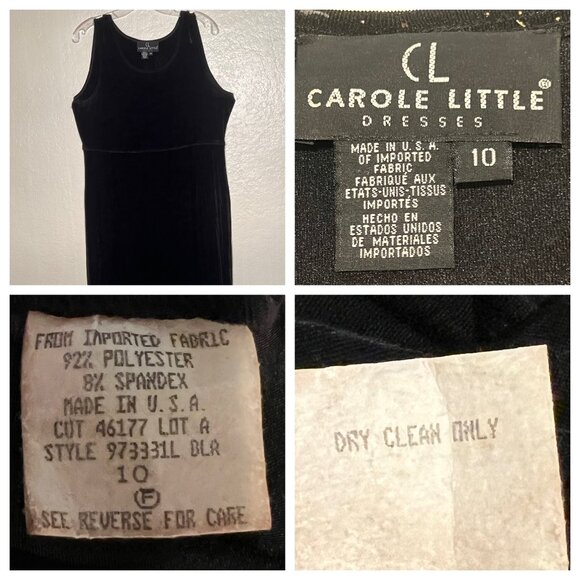 Carole Little Black Velvet Dress & Glitter Cardigan Set Size 10 Career VTG Y2K - Picture 7 of 16